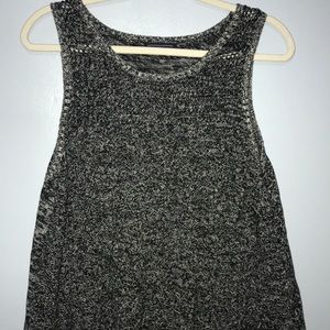 Black and white boho Crochet tank top / vest